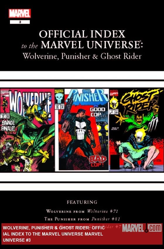Wolverine, Punisher & Ghost Rider: Official Index to the Marvel Universe (2011) #3