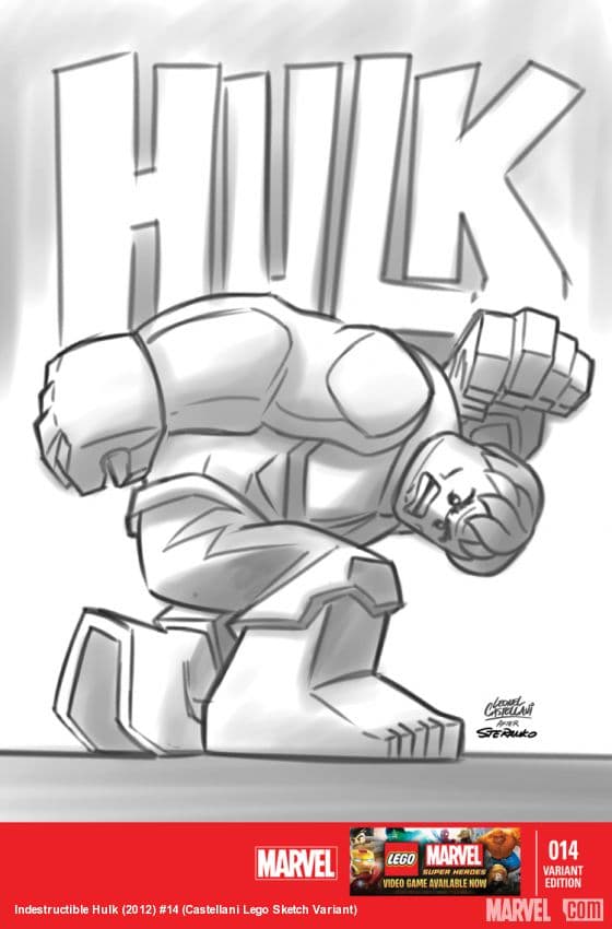 Indestructible Hulk (2012) #14 (Castellani Lego Sketch Variant)