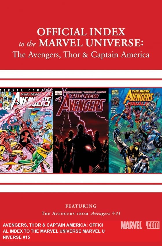 Avengers, Thor & Captain America: Official Index to the Marvel Universe (2011) #15